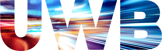 UWB letters with radial blur