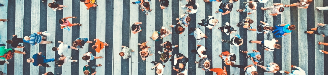 people walking in crosswalk