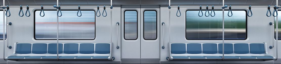 A photo of a subway train