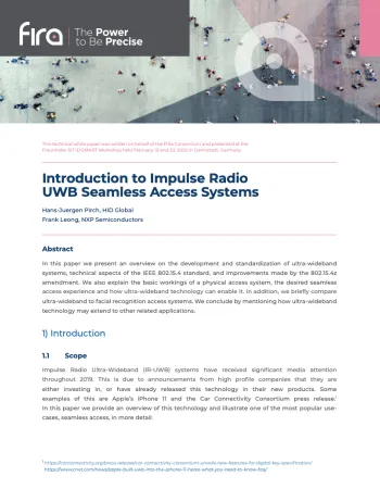 Introduction to Impulse Radio UWB Seamless Access Systems